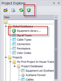 Project Explorer Showing Equipment Library Access