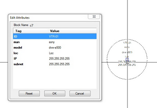 Here we have a CAD block with the displayed attributes (Yours).